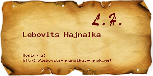Lebovits Hajnalka névjegykártya